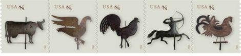 19th Century Weather Vane Postage Stamps Image